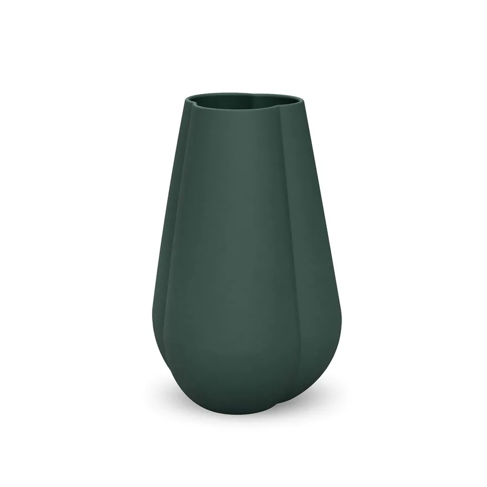 cooee-design-clover-vase-25cm-dark-green-keramikvase image 1