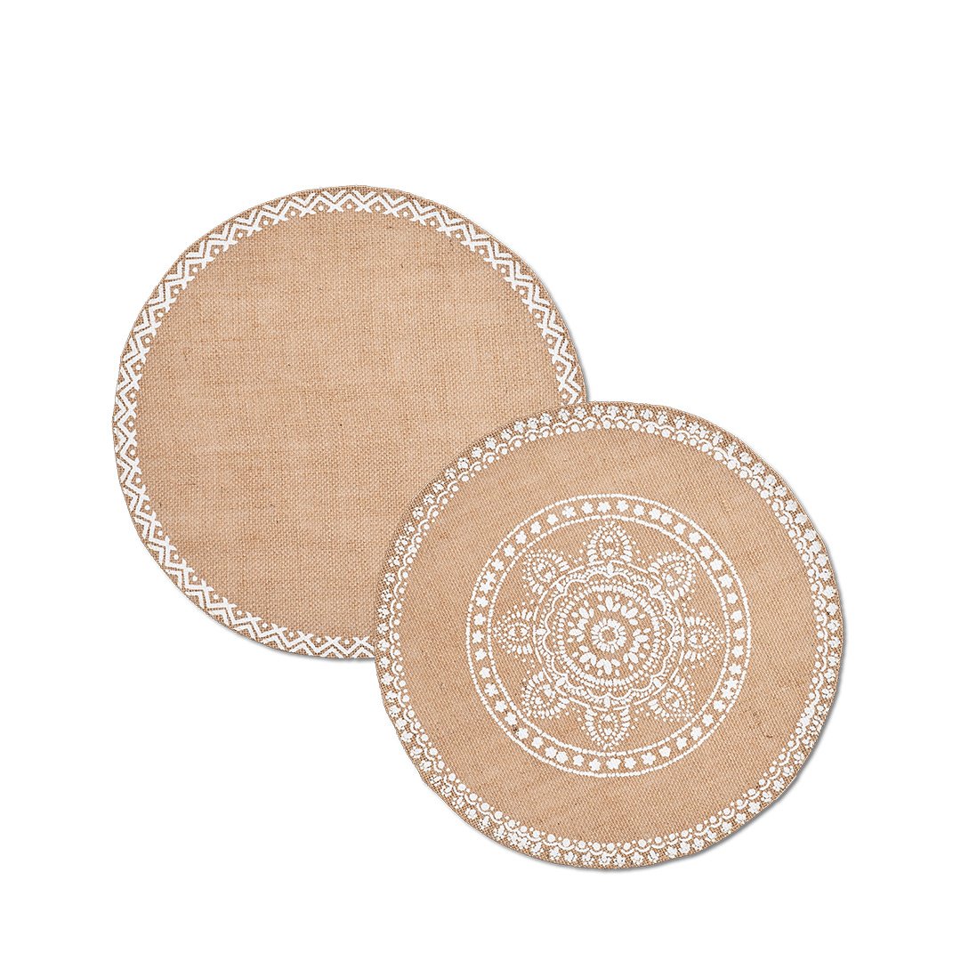 zeller-present-table-platzset-mandala-jute-natur image 2