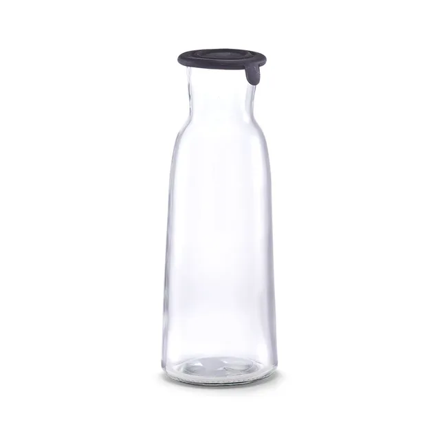 zeller-present-k-che-glaskaraffe-1000-ml-silikondeckel-schwarz image 1