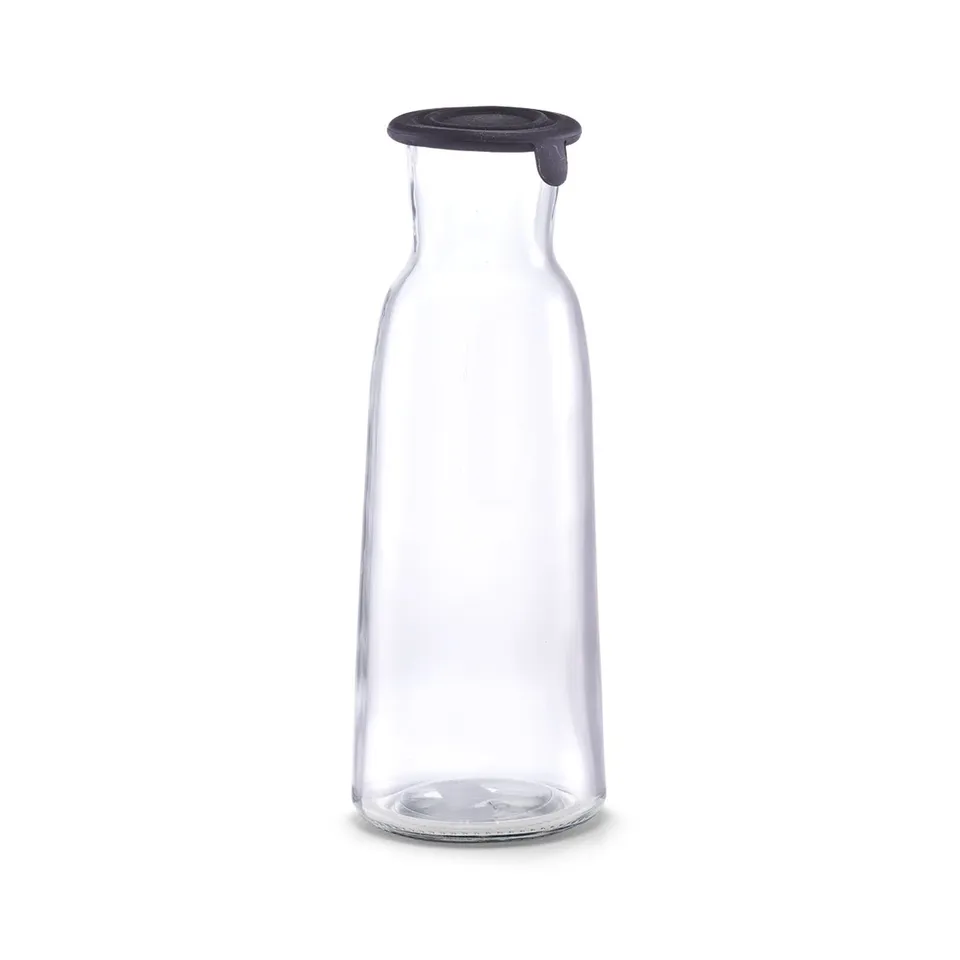 zeller-present-k-che-glaskaraffe-1000-ml-silikondeckel-schwarz image 1
