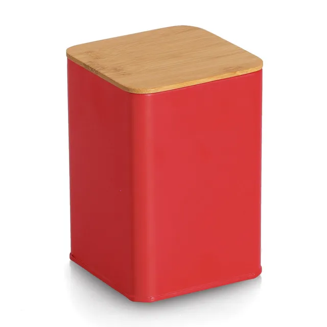 zeller-present-vorratsdose-bambusdeckel-1100-ml-rot-metall image 1