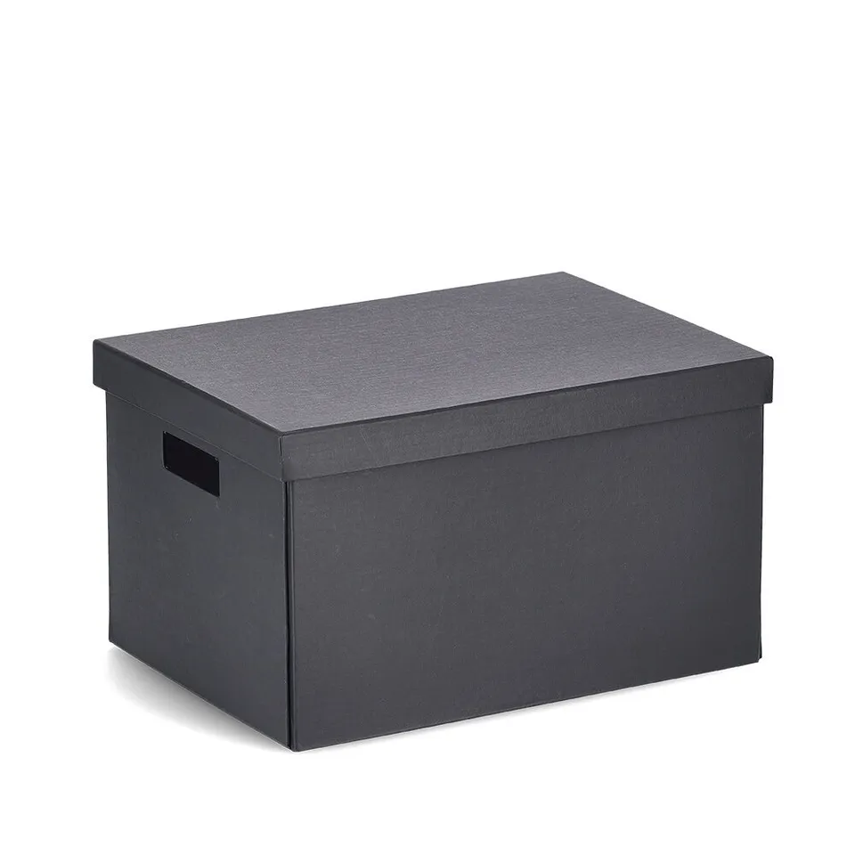 zeller-present-home-living-aufbewahrungsbox-karton-schwarz-recycelt image 1