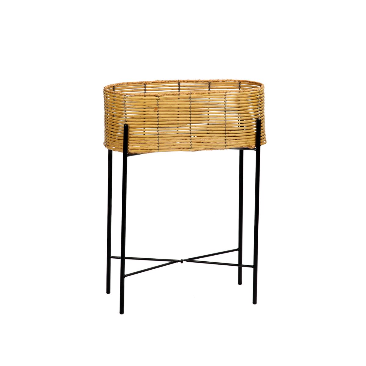 andrea-house-pflanzst-nder-rattan-metall-beige-schwarz image 2