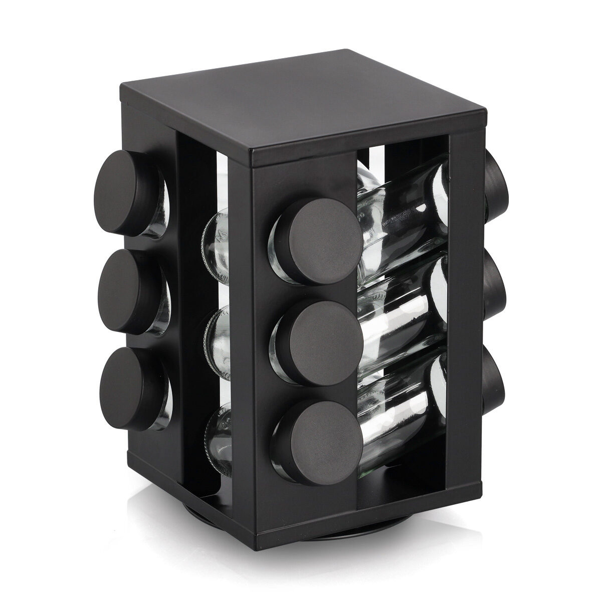 zeller-k-che-gew-rzrondell-12-gl-ser-schwarz-metall-glas image 1