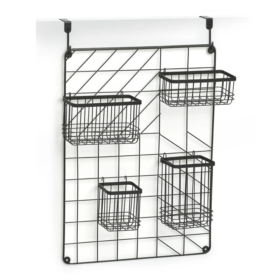 zeller-present-wand-organizer-set-5-tlg-metall-schwarz-industrial image 1