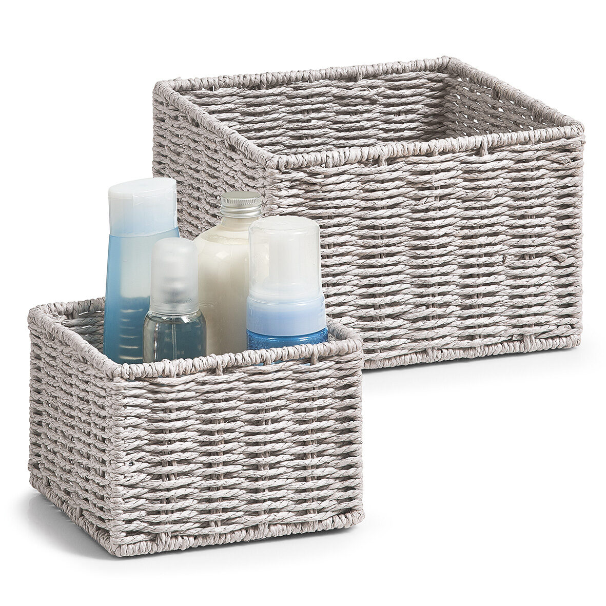 zeller-present-home-aufbewahrungsk-rbchen-set-papiergeflecht-2-tlg image 1
