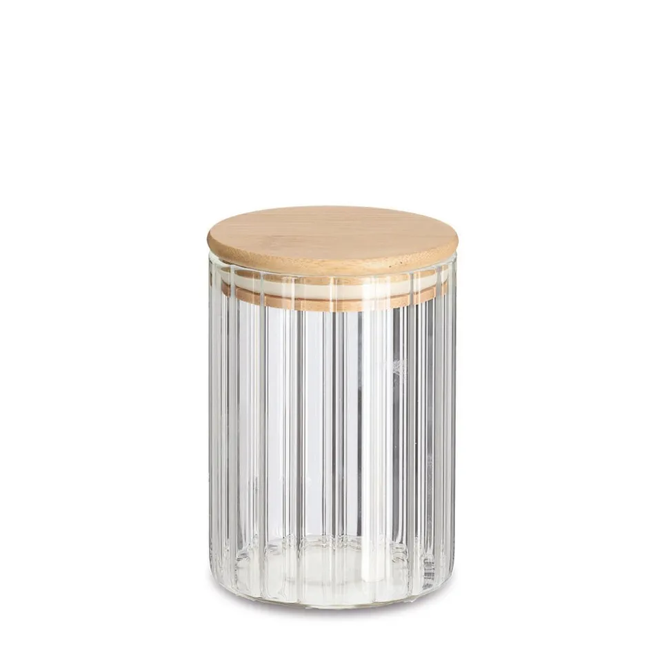 zeller-present-k-che-vorratsglas-rillen-bambusdeckel-610-ml image 1