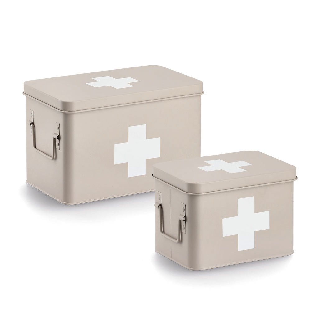 zeller-present-medizinbox-metall-beige-tablettenbox-mit-deckel image 4