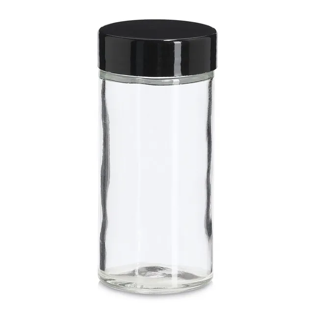 zeller-present-k-che-gew-rzglas-90-ml-schwarz-mit-streueinsatz-deckel image 1