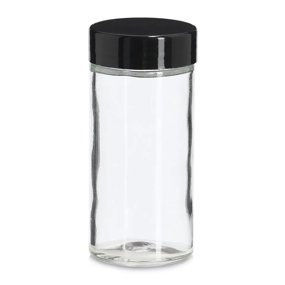 zeller-present-k-che-gew-rzglas-90-ml-schwarz-mit-streueinsatz-deckel image 1