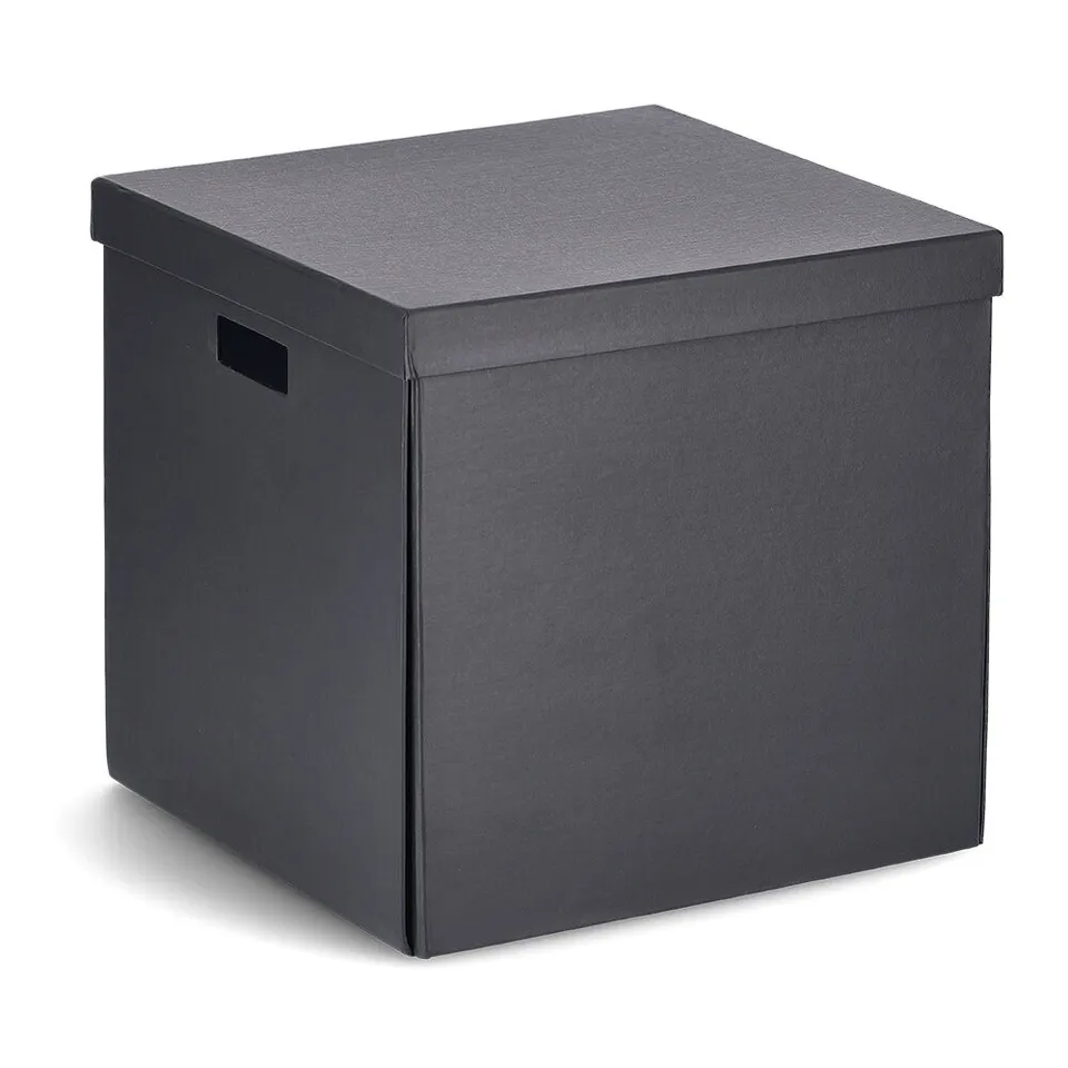 zeller-present-home-aufbewahrungsbox-karton-schwarz-faltbar image 1