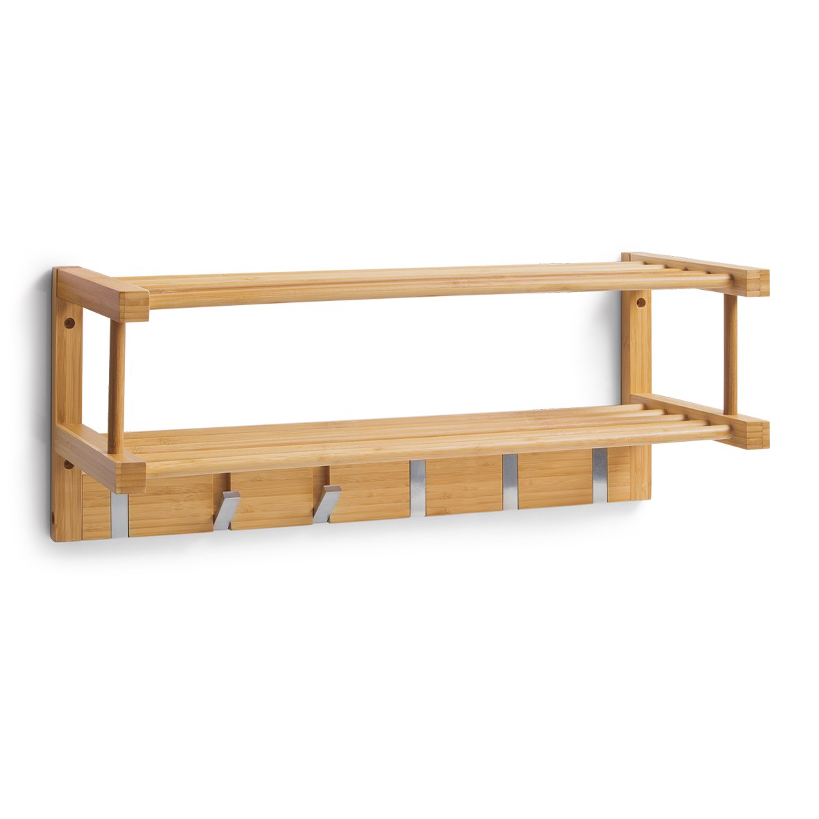 zeller-present-home-wandgarderobe-bambus-aluminium-6-haken image 1