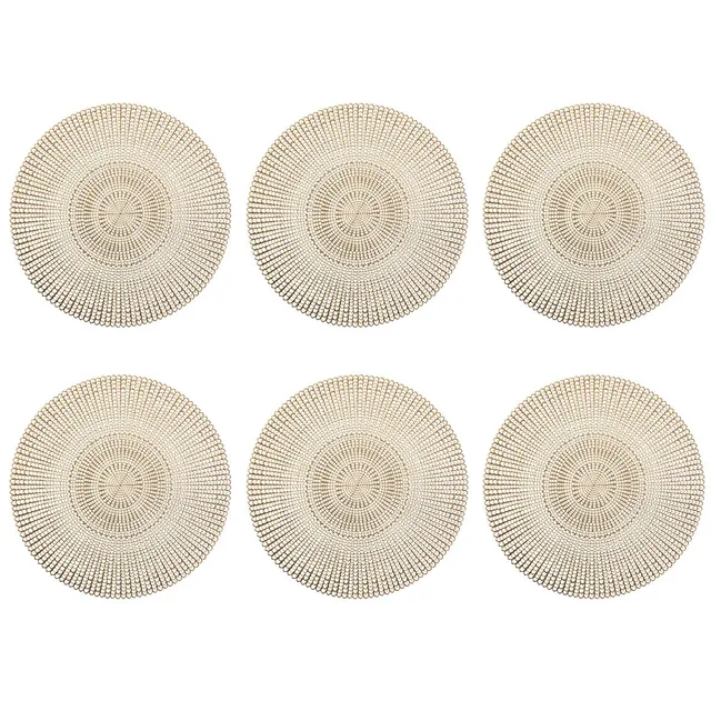 zeller-present-cut-out-platzset-6er-set-kunststoff-gold image 1