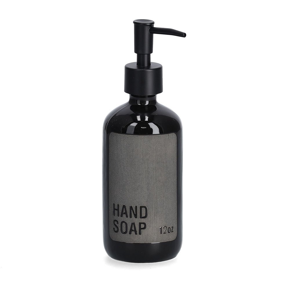zeller-present-bad-handsoap-seifenspender-steingut-schwarz-340-ml image 1