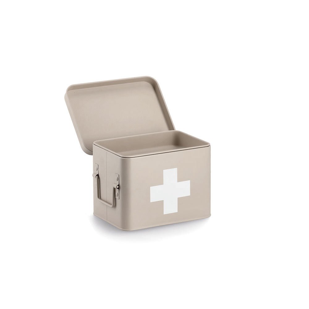 zeller-present-home-medizinbox-metall-beige-mit-deckel-kreuz image 3