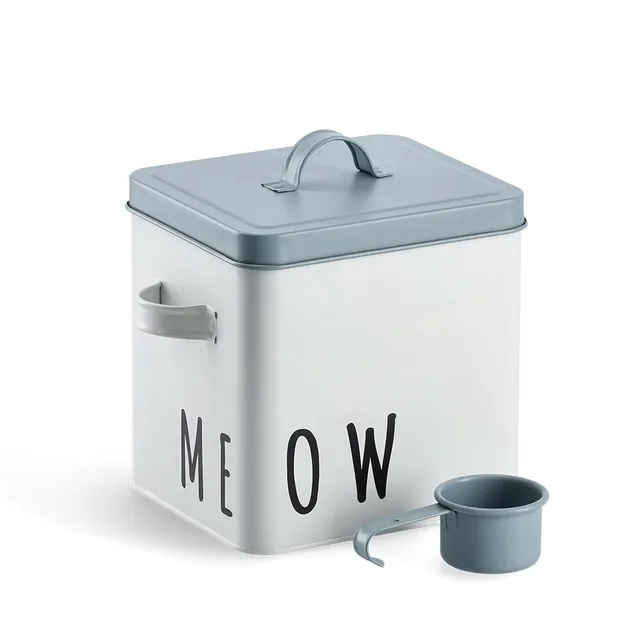 zeller-present-meow-futterdose-metall-weiss-blau-mit-l-ffel image 1