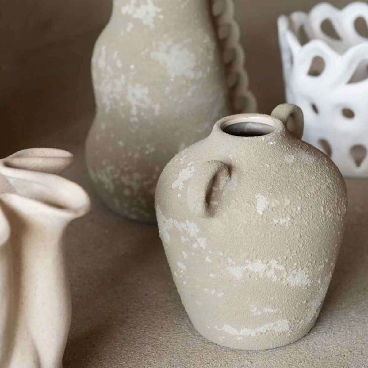 andrea-house-atacama-vase-keramik-braun-17-cm image 5