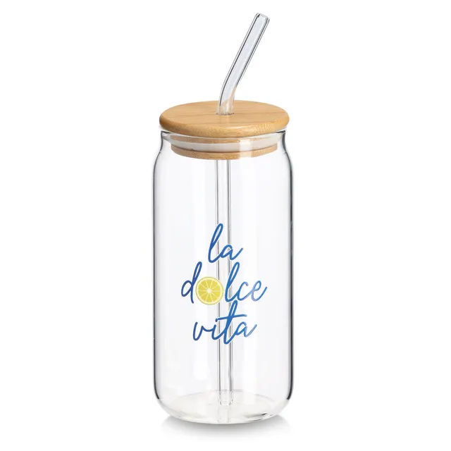 zeller-present-k-che-trinkglas-la-dolce-vita-500-ml-bambusdeckel image 1