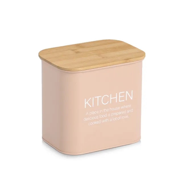 zeller-kitchen-vorratsdose-bambusdeckel-2300-ml-mandelrosa image 1