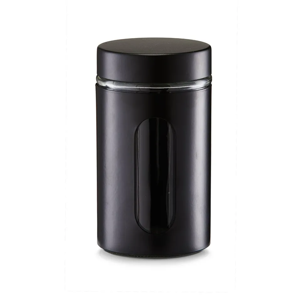 zeller-k-che-vorratsglas-900-ml-schwarz-mit-schraubdeckel image 1