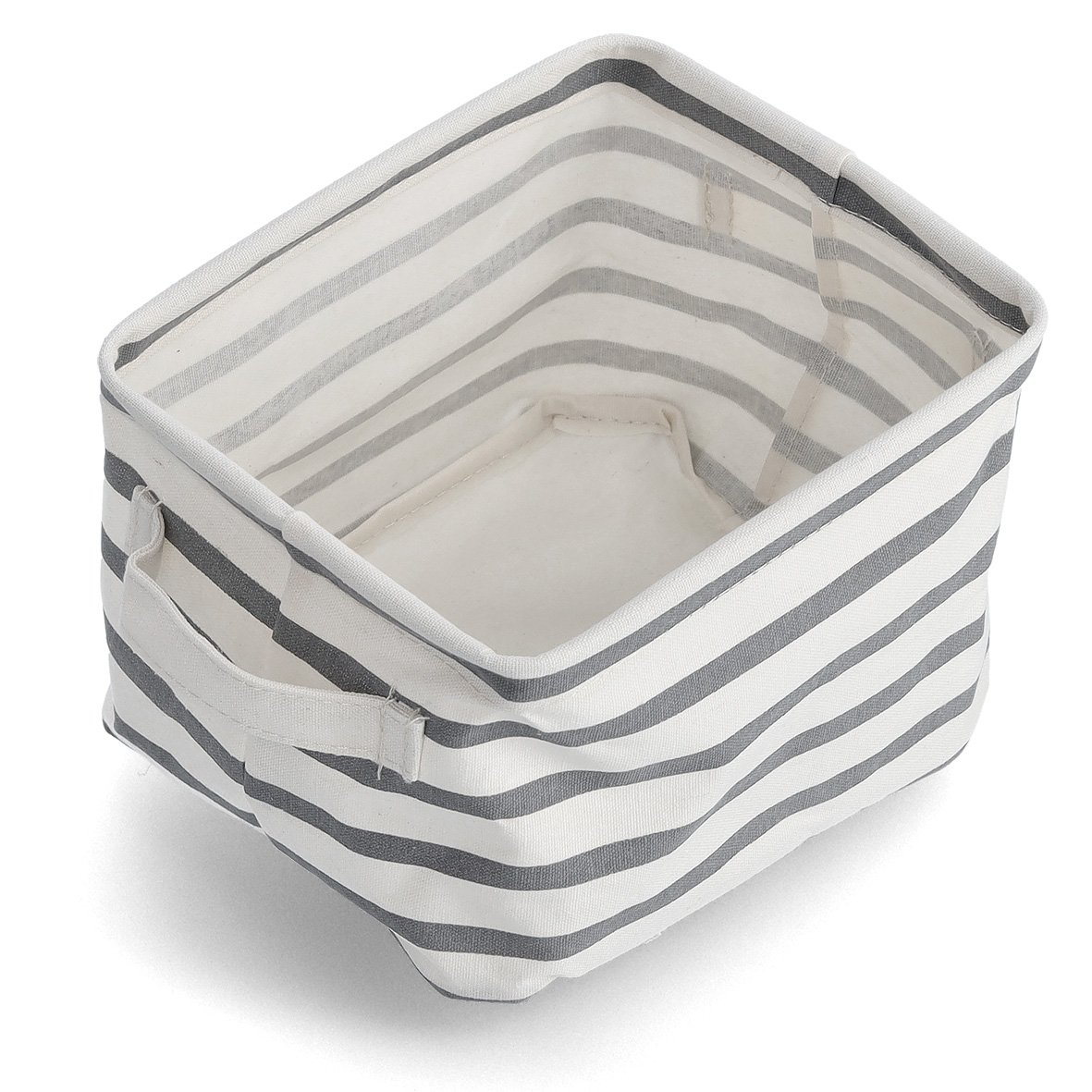 zeller-present-stripes-aufbewahrungskorb-canvas-wei-grau image 3