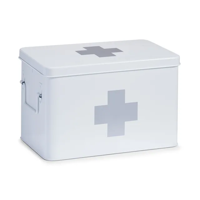 zeller-home-medizinbox-metall-wei-mit-5-f-chern image 1