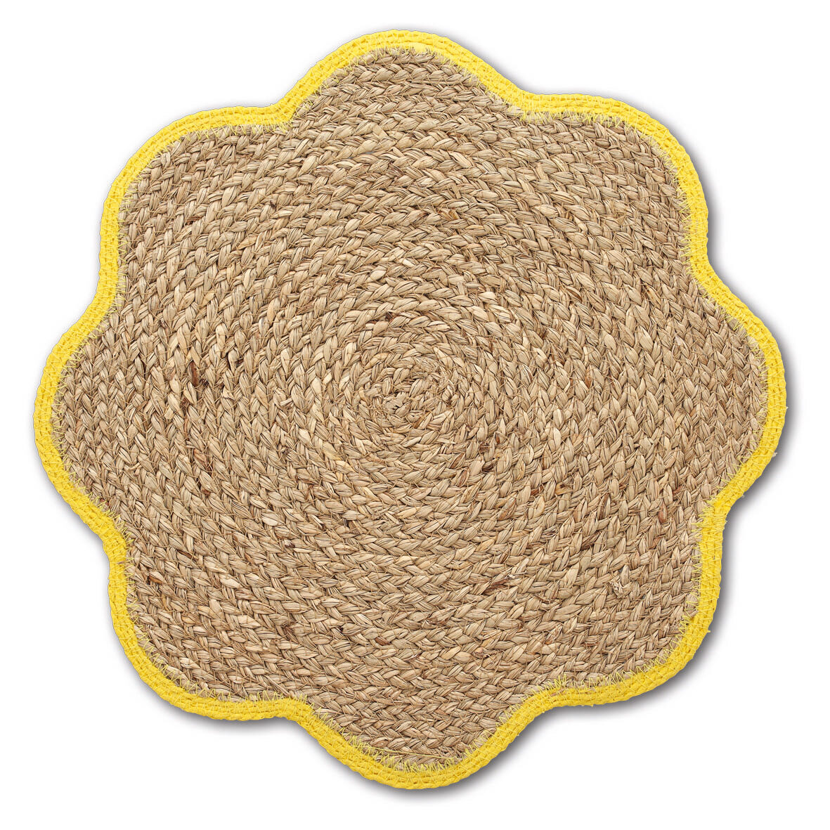 zeller-present-platzset-grasgeflecht-gelb-bl-tenform image 1