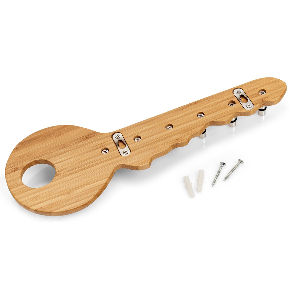 zeller-present-home-living-schl-sselboard-bambus-6-haken-schl-sselform image 3