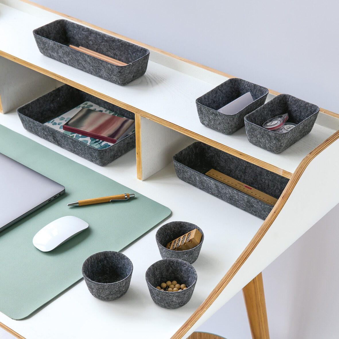 zeller-present-organizer-set-8-tlg-filz-grau-schublade image 6