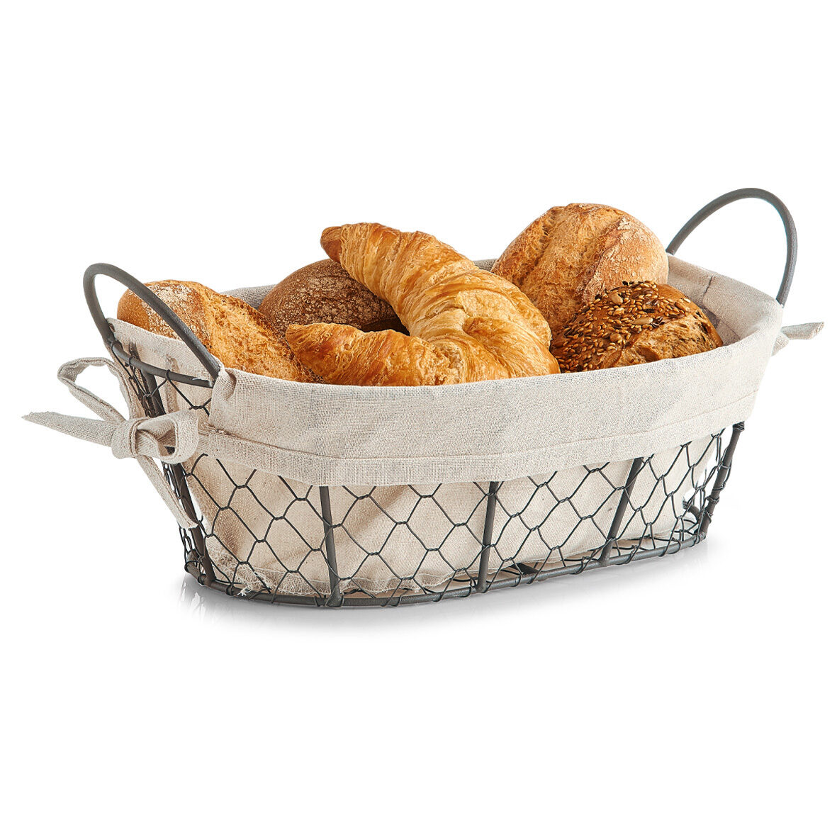 zeller-present-k-che-brotkorb-countrystyle-metall-mit-beutel image 2