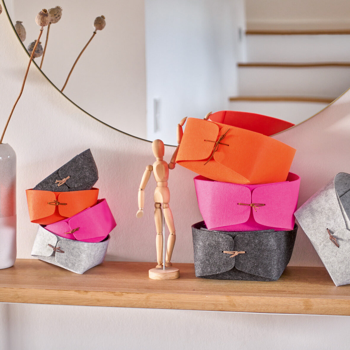zeller-present-home-aufbewahrungskorb-filz-pink image 7