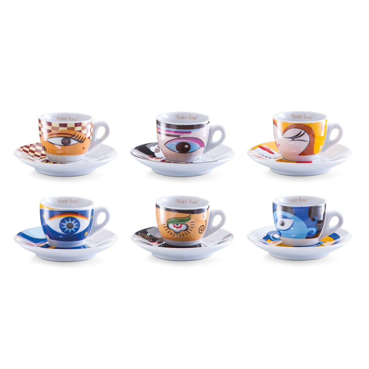 zeller-present-espresso-set-magic-eyes-12-tlg-porzellan image 1