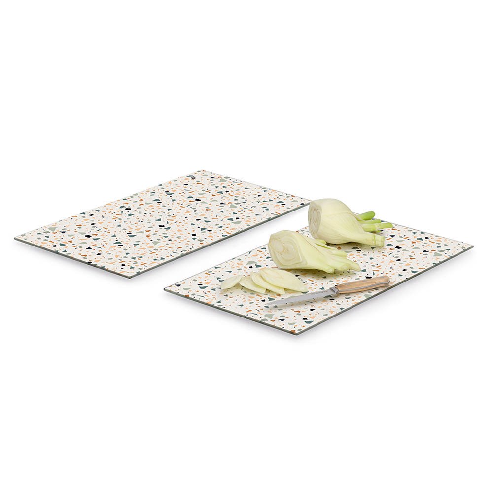 zeller-present-k-che-herdabdeckplatten-terrazzo-2-tlg-glas image 5