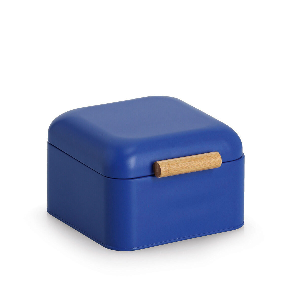 zeller-present-k-che-brotkasten-metall-bambus-blau-retro image 1