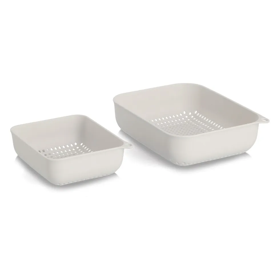 zeller-present-k-che-sieb-set-2-tlg-kunststoff-creme-eckig image 1