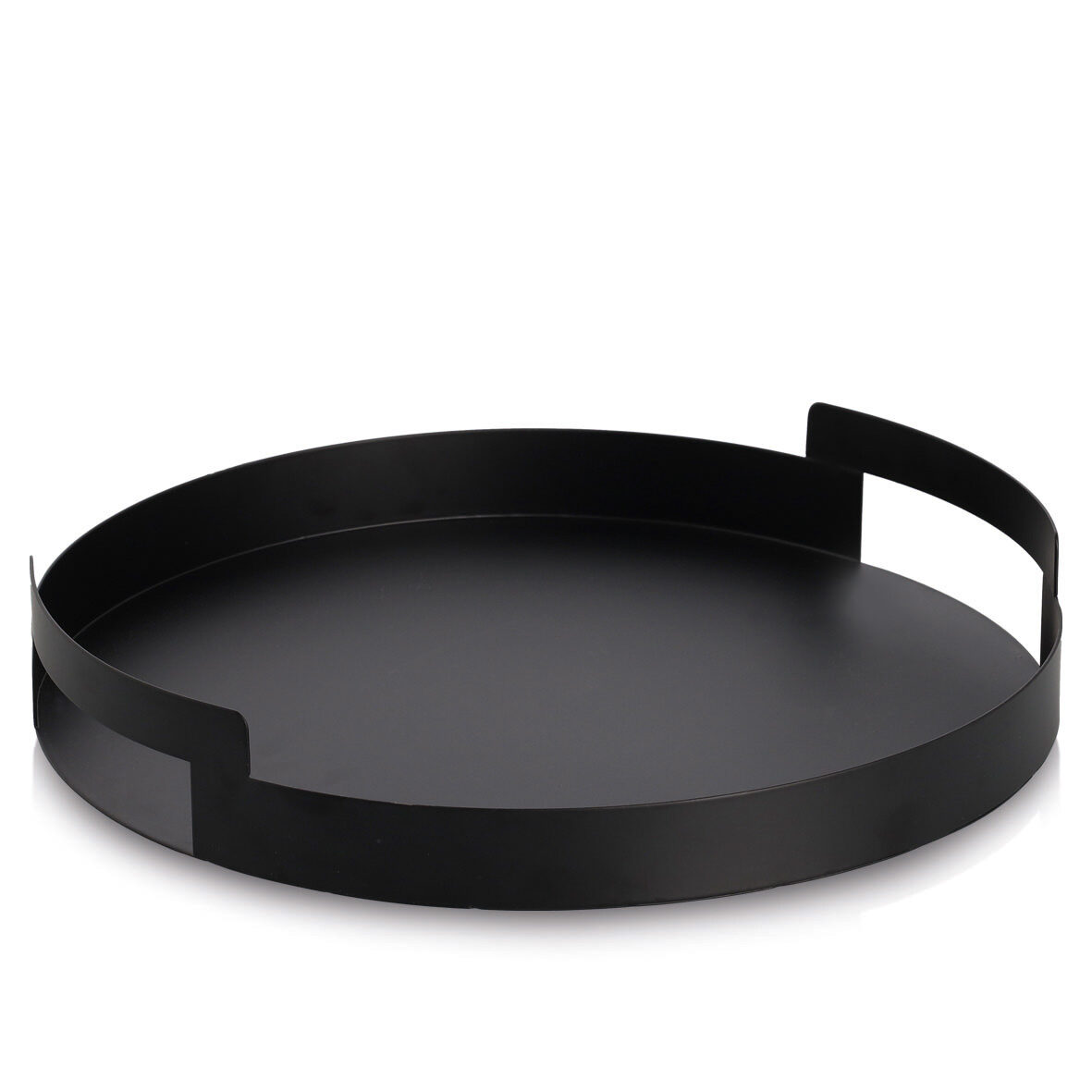 zeller-present-table-serviertablett-metall-schwarz-rund image 1