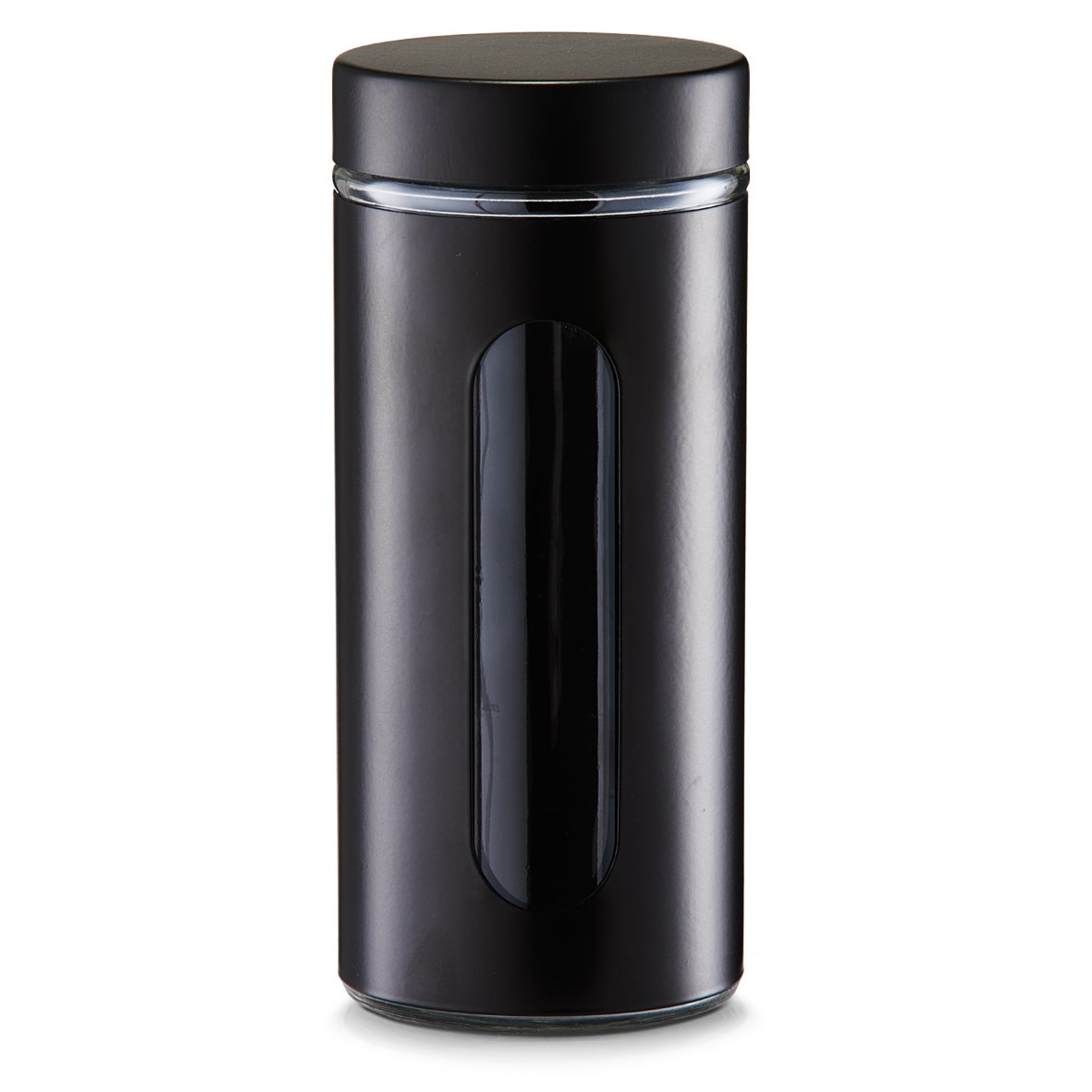 zeller-present-k-che-vorratsglas-1200-ml-schwarz-mit-schraubdeckel image 1