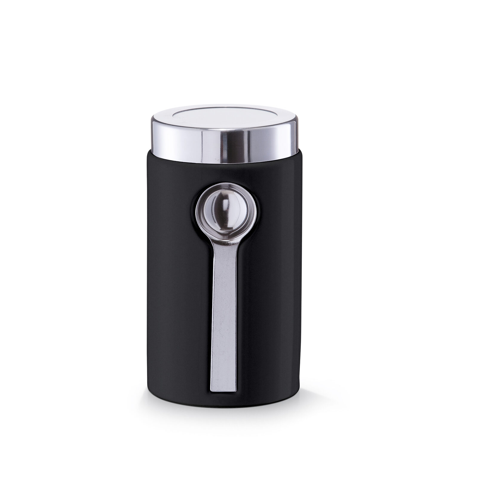 zeller-present-k-che-vorratsdose-mit-l-ffel-schwarz-keramik image 1