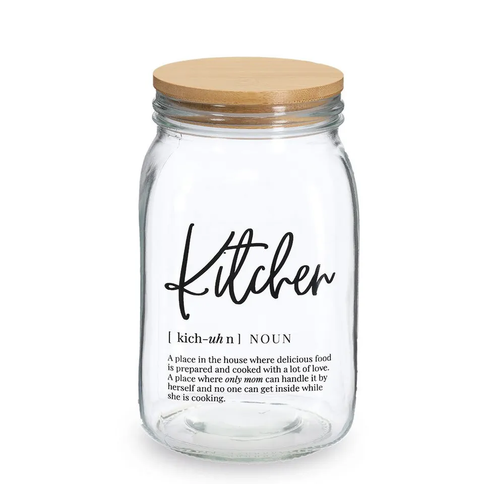 zeller-k-che-vorratsglas-kitchen-bambusdeckel-1400-ml-luftdicht image 1