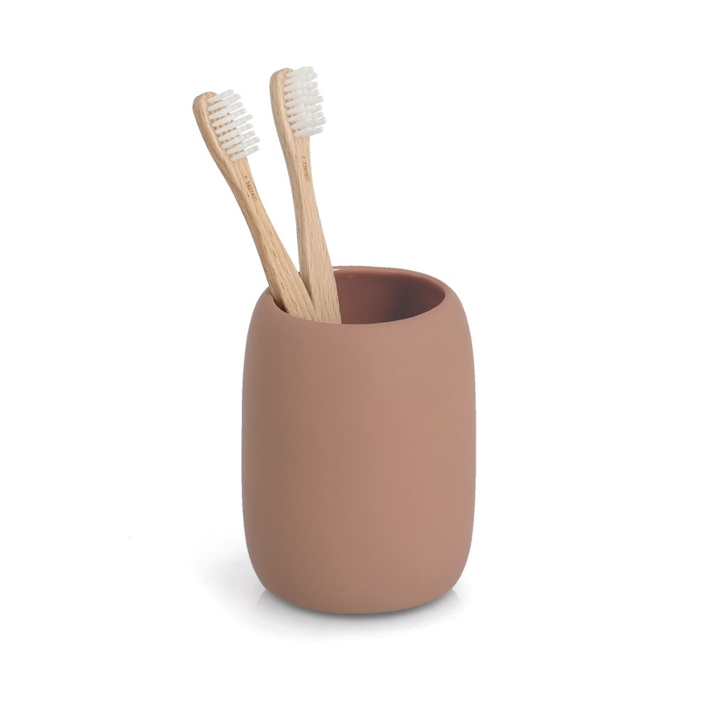 zeller-present-bad-zahnputzbecher-keramik-mocca-soft-touch-zahnbecher image 5