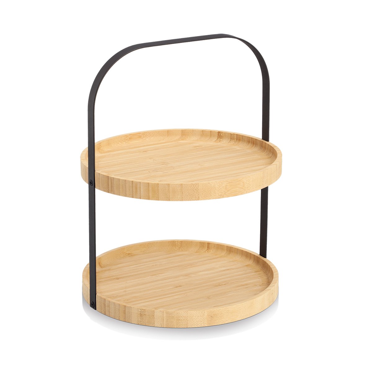 zeller-table-etagere-bambus-metall-schwarz-2-etagig image 1