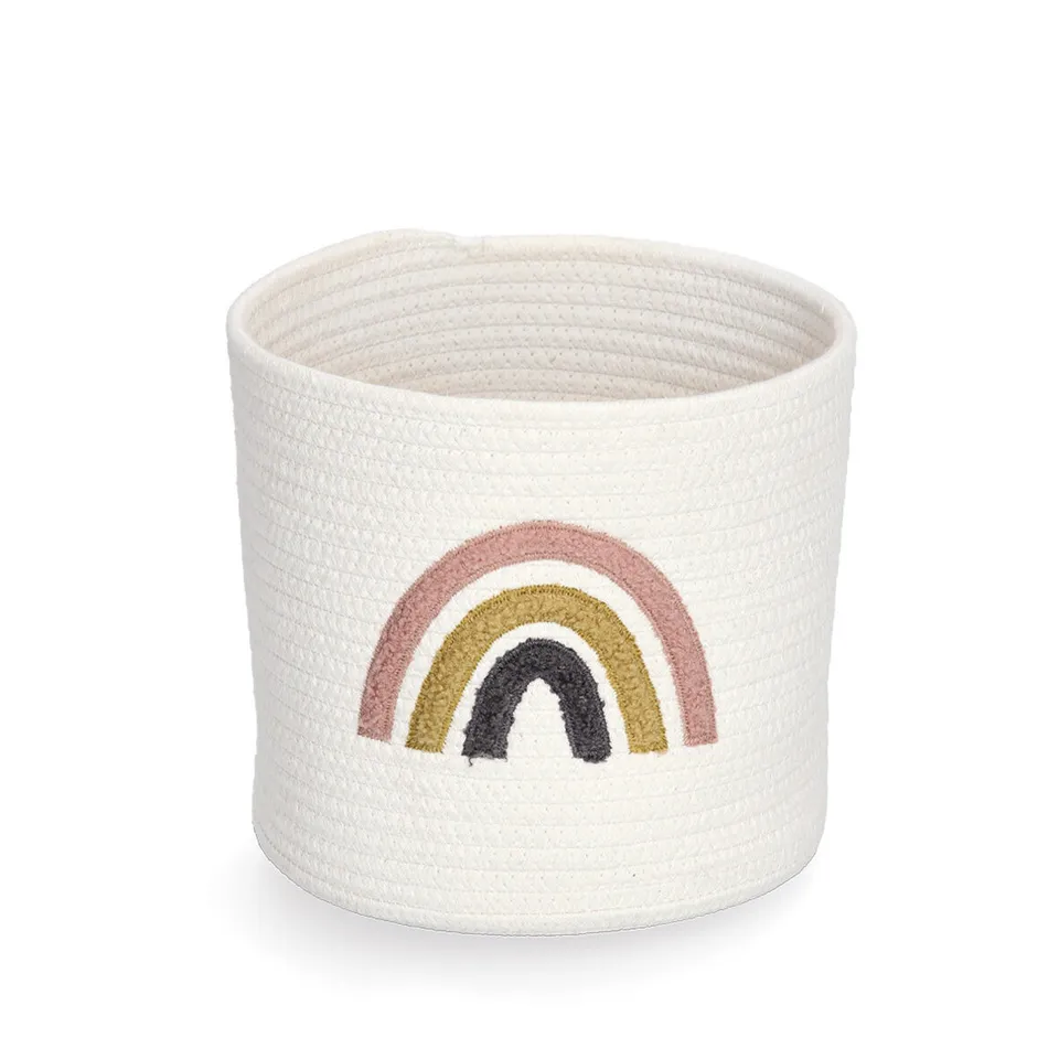 zeller-present-kids-rainbow-aufbewahrungskorb-baumwolle-beige image 1