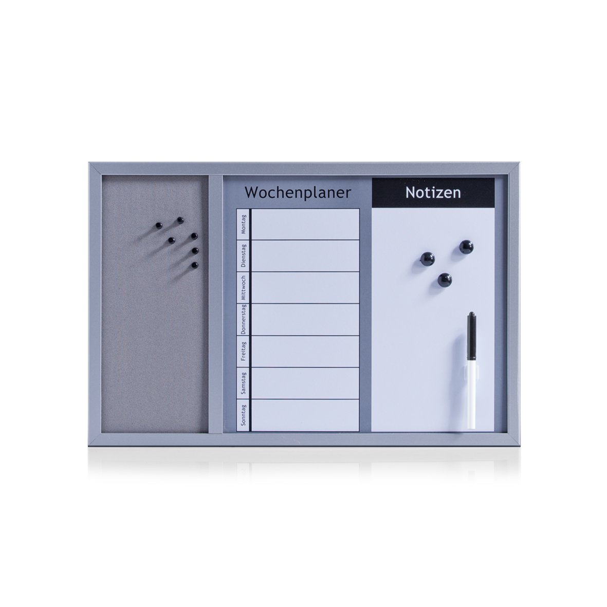 zeller-present-office-kombitafel-3-in-1-metall-mdf-alugrau image 1