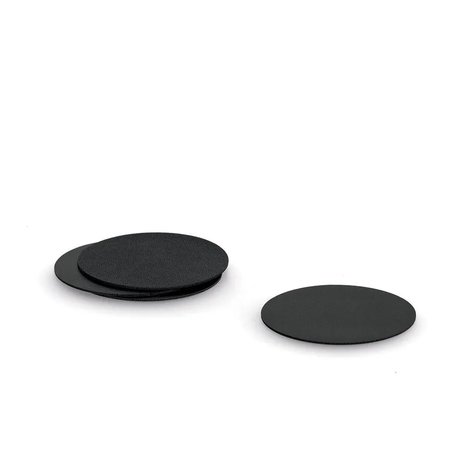 zeller-present-table-glasuntersetzer-4-tlg-schwarz-kunstleder image 1