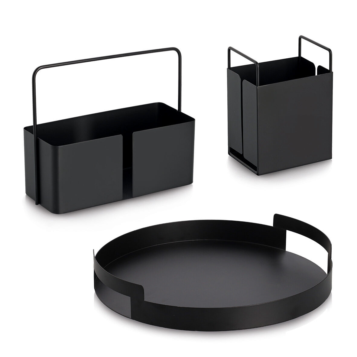 zeller-present-table-serviertablett-metall-schwarz-rund image 4