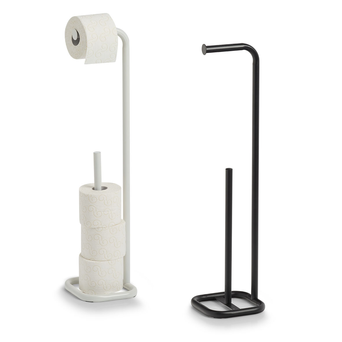 zeller-present-bad-wc-rollenhalter-metall-wei-stehend image 3