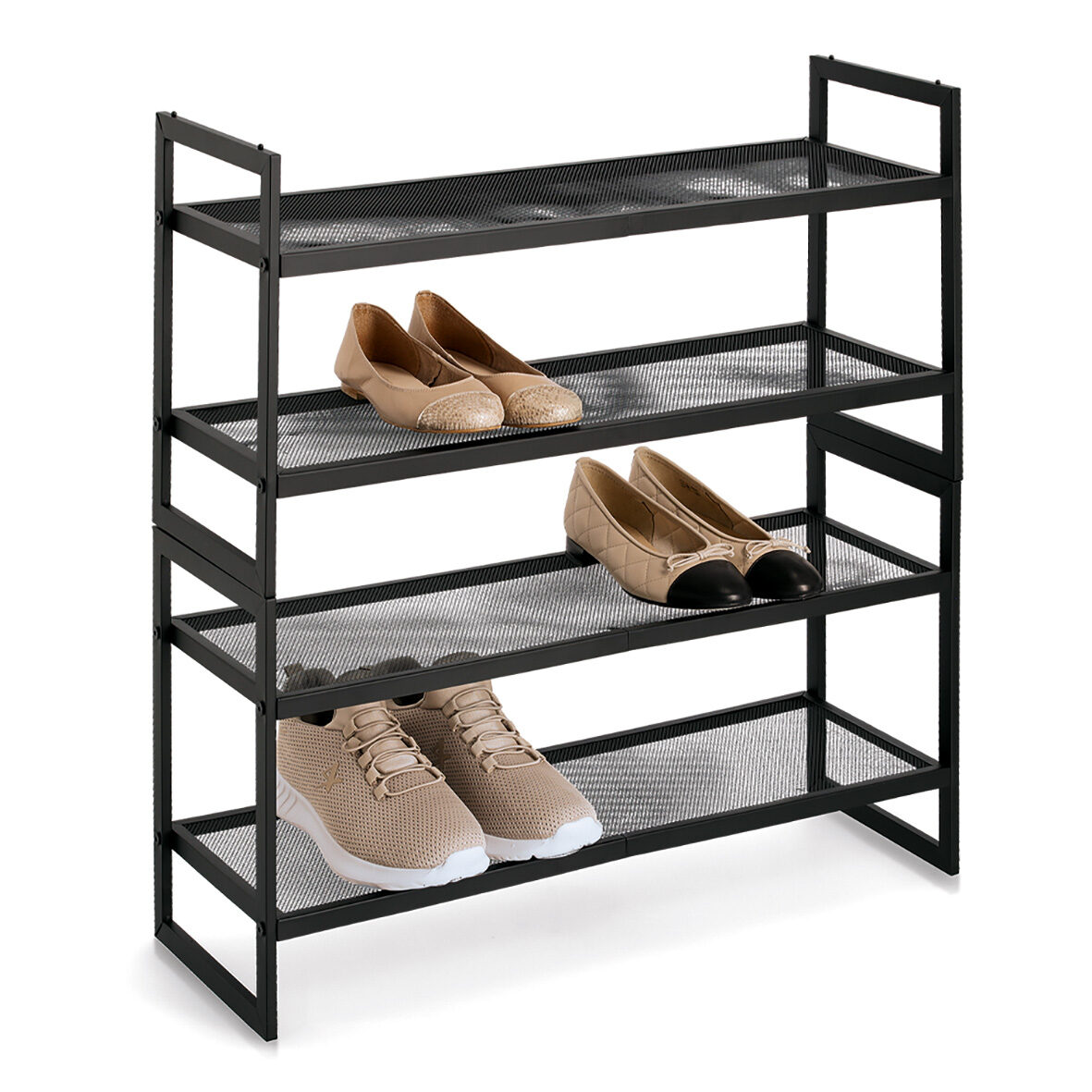 zeller-present-k-che-schuhregal-2-ablagen-metall-stapelbar image 4