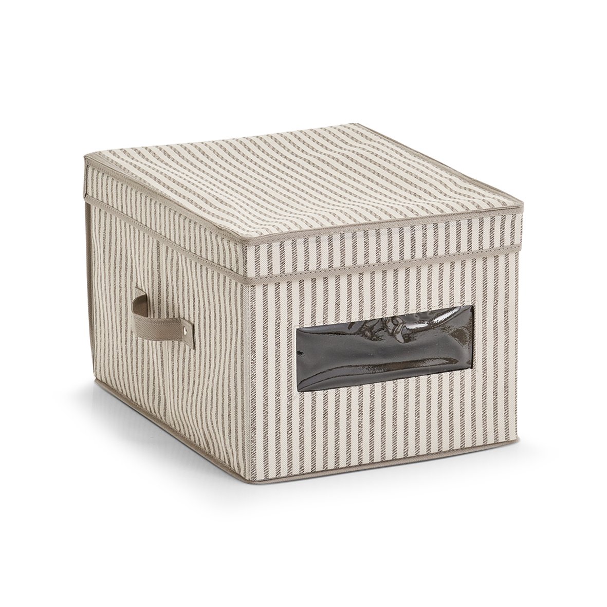 zeller-k-che-aufbewahrungsbox-stripes-vlies-beige-deckel image 1