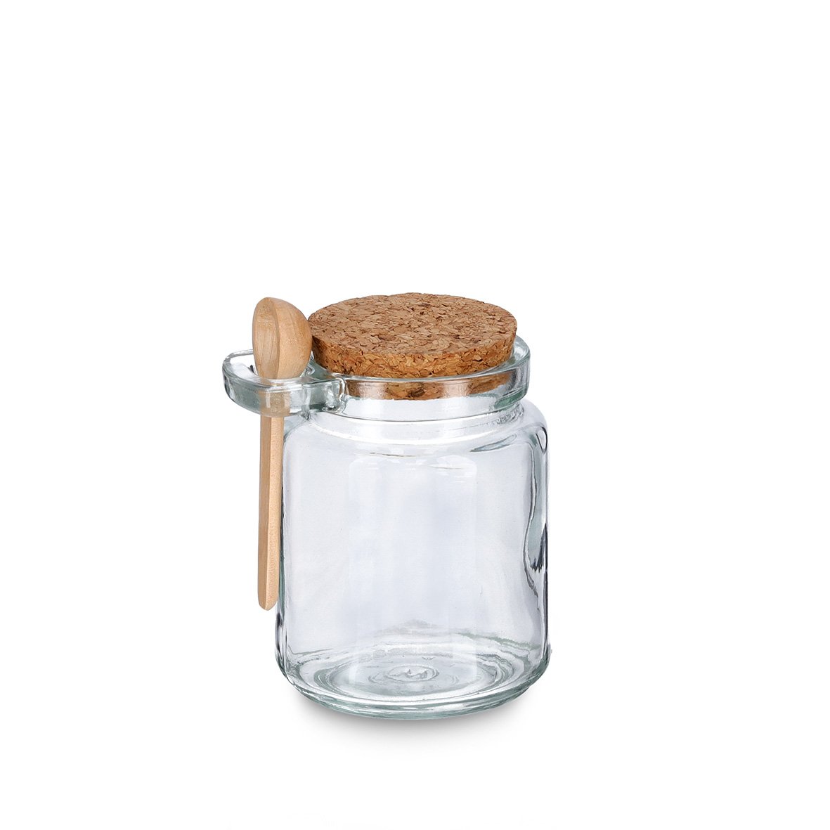 zeller-present-k-che-vorratsglas-240-ml-korkdeckel-mit-l-ffel image 1