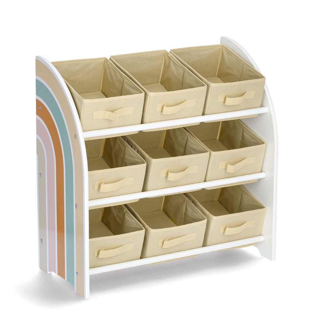 zeller-kids-kinder-regal-rainbow-mit-9-boxen-mdf-vlies image 1